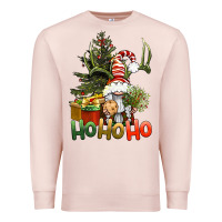 Pale Pink Ho Ho Ho Christmas Gnome Premium Sweatshirt - BundleAndBundleShop