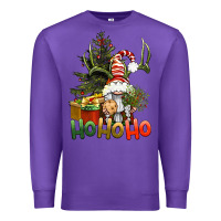 Purple Ho Ho Ho Christmas Gnome Premium Sweatshirt - BundleAndBundleShop