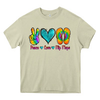 Mossy peace love flips flops Heavy Core Tee - Jasminsmagicworld