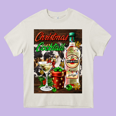Christmas Cocktail Martini  Air Freshener Heavy Core Tee Designed By Adodesignshop