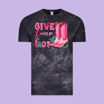 Give Cancer The Boot Vintage Tee Designed By Lillyallendesigns