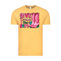 Vintage Mustard give cancer the boot Vintage Tee - LillyAllenDesigns