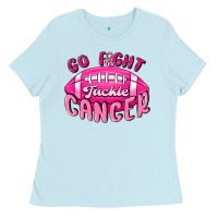 Baby Blue go fight tackle cancer Ladies Tee - MaliasSmallBusiness