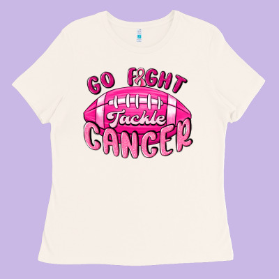 Go Fight Tackle Cancer Ladies Tee Designed By Maliassmallbusiness