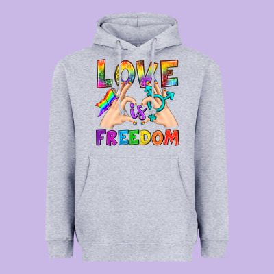 Love Is Freedom Heavyweight Hoodie Designed By Bundleandbundleshop
