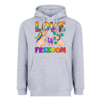 Heather Grey Love Is Freedom Heavyweight Hoodie - BundleAndBundleShop