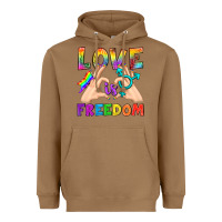 Toasted Coconut Love Is Freedom Heavyweight Hoodie - BundleAndBundleShop