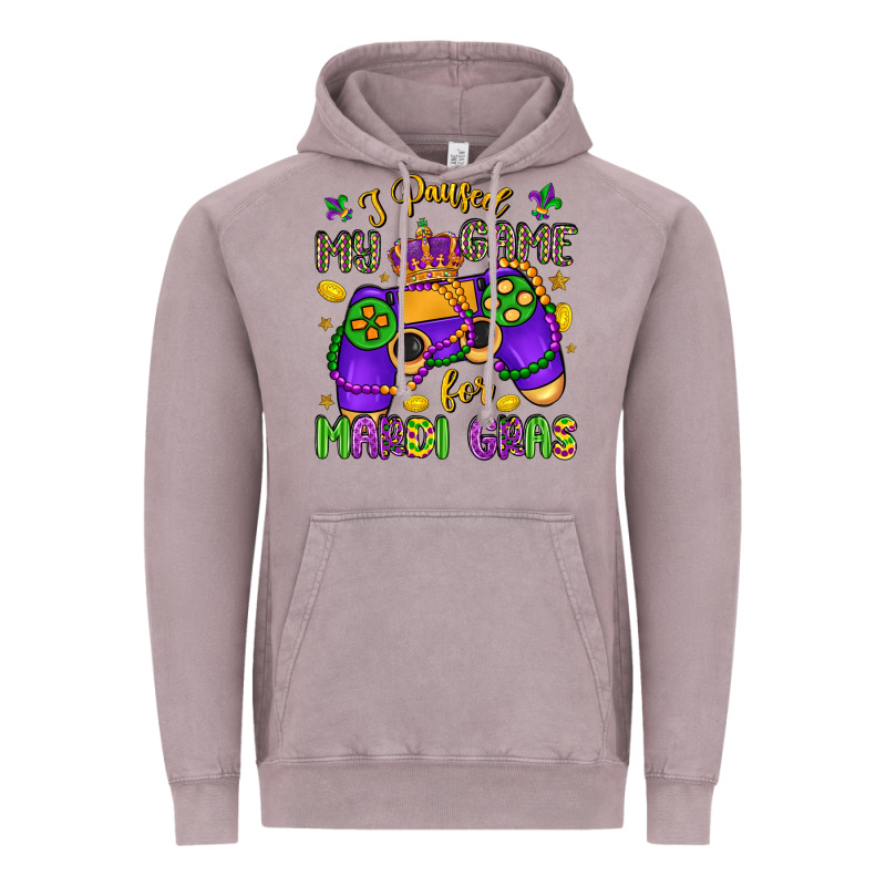I Paused My Game For Mardi Gras Vintage Hoodie by LillyAllenDesigns | Teevron