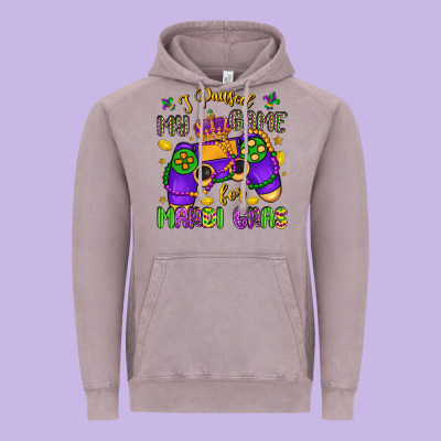 I Paused My Game For Mardi Gras Vintage Hoodie Designed By Lillyallendesigns