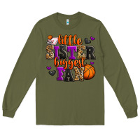 Army Green little sister biggest fan basketball Long Sleeve Tee - Jasminsmagicworld