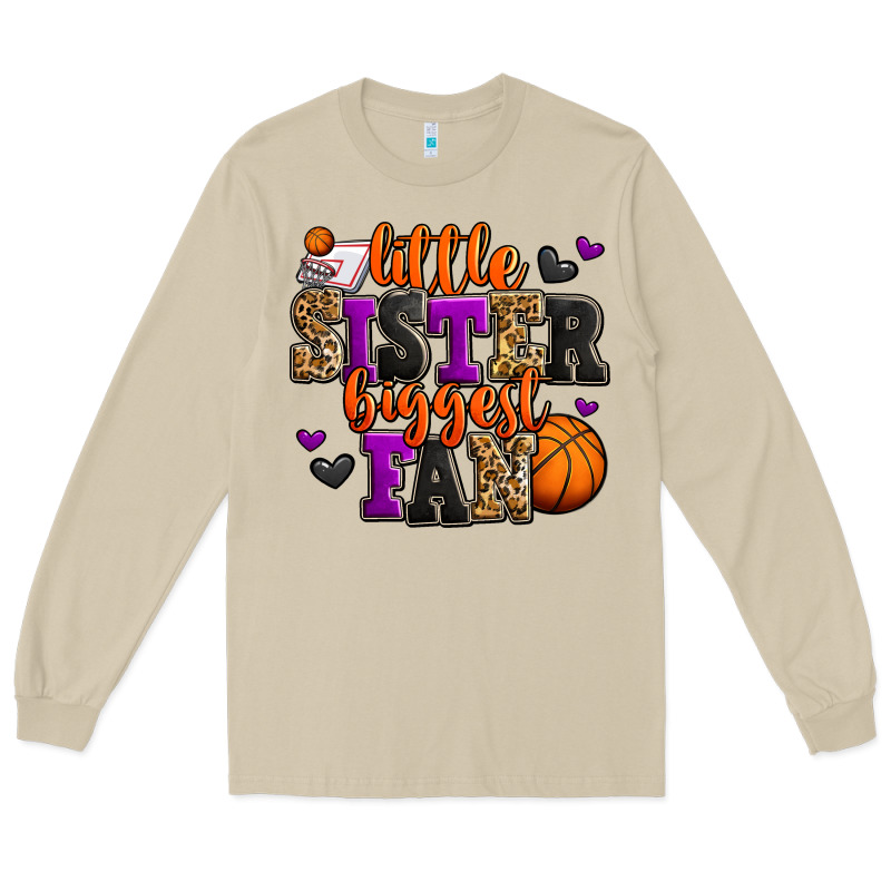 Little Sister Biggest Fan Basketball Long Sleeve Tee by Jasminsmagicworld | Teevron