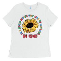 White in a world where you can be anything be kind Ladies Tee - MaliasSmallBusiness
