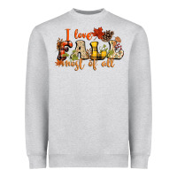 Heather Grey I love Fall most of Fall Heavyweight Sweatshirt - NancyCooperArtShop