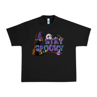 Black Stay Spooky With Black Cat Urban Heavy Tee - LillyAllenDesigns