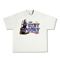 Pistachio Stay Spooky With Black Cat Urban Heavy Tee - LillyAllenDesigns