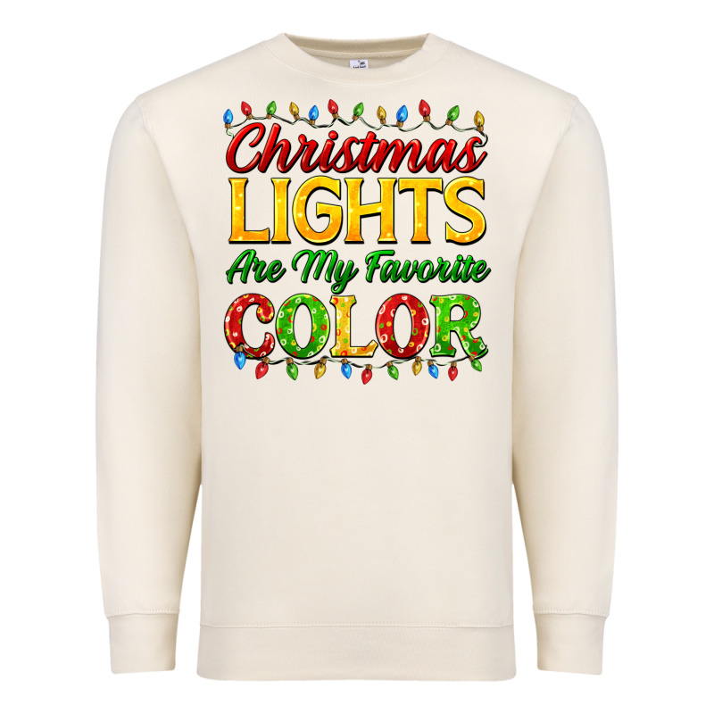 Christmas Lights Are My Favorite Color Premium Sweatshirt by FaDigitalArtStudio | Teevron