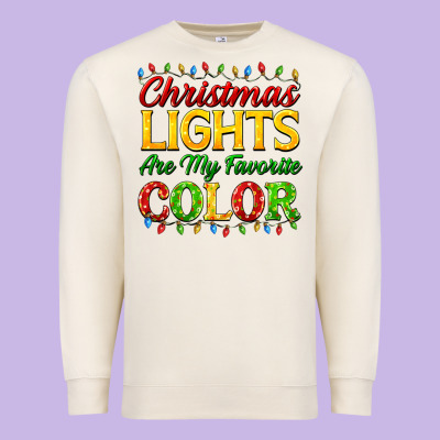 Christmas Lights Are My Favorite Color Premium Sweatshirt Designed By Fadigitalartstudio