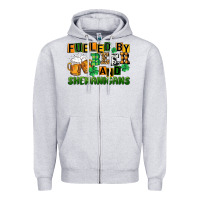 Heather Grey fueled by beer and shenanigans Zipper Hoodie - CowGirlArtShop