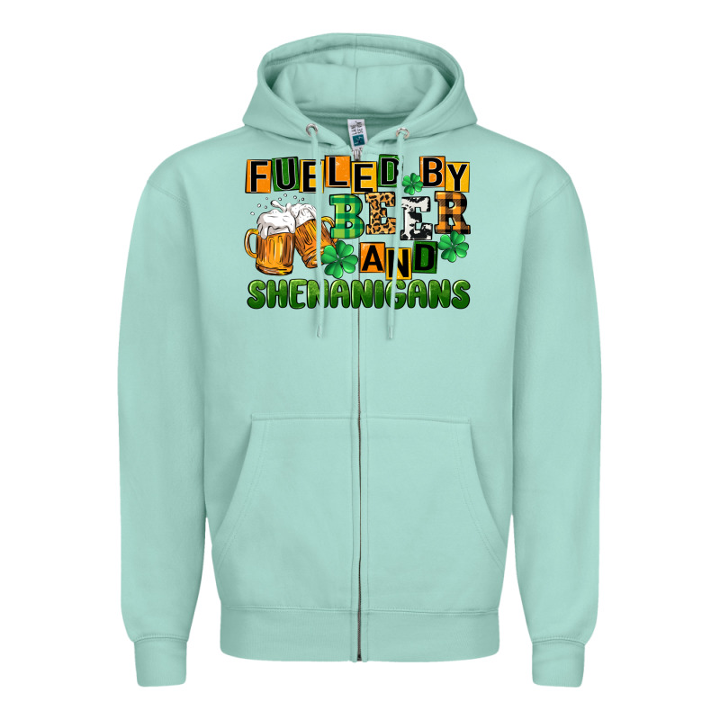 Fueled By Beer And Shenanigans Zipper Hoodie by CowGirlArtShop | Teevron