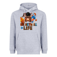 Heather Grey basketball life messy bun Heavyweight Hoodie - FaDigitalArtStudio