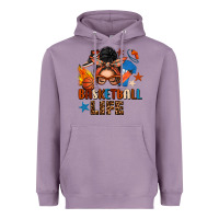 Lavender basketball life messy bun Heavyweight Hoodie - FaDigitalArtStudio