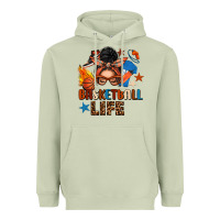 Matcha basketball life messy bun Heavyweight Hoodie - FaDigitalArtStudio