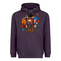Plum basketball life messy bun Heavyweight Hoodie - FaDigitalArtStudio