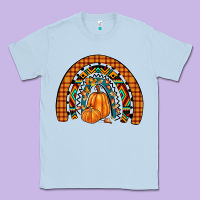 Fall Pumpkin Rainbow Classic Tee Designed By Jahusdesignshop