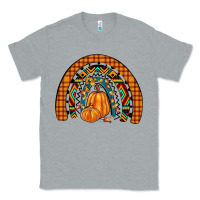Heather Grey fall pumpkin rainbow Classic Tee - JahusDesignShop