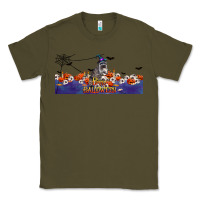Army Green Happy Halloween Raccon Classic Tee - LillyAllenDesigns