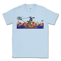 Dusty Blue Happy Halloween Raccon Classic Tee - LillyAllenDesigns