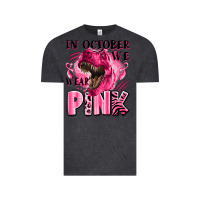 Vintage Black in october we wear pink dinosaur Vintage Tee - LillyAllenDesigns