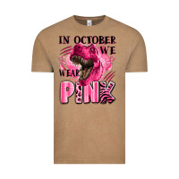 Vintage Coffee in october we wear pink dinosaur Vintage Tee - LillyAllenDesigns