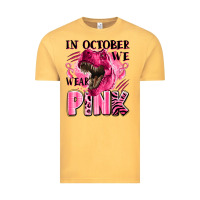 Vintage Mustard in october we wear pink dinosaur Vintage Tee - LillyAllenDesigns