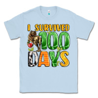Dusty Blue dinosaur 100day celebration Classic Tee - LillyAllenDesigns