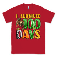 Red dinosaur 100day celebration Classic Tee - LillyAllenDesigns