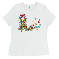 White autism awareness Ladies Tee - MaliasSmallBusiness