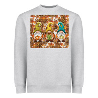 Heather Grey Fall gnomes Heavyweight Sweatshirt - NancyCooperArtShop