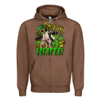 Chestnut One lucky Heifer Zipper Hoodie - CowGirlArtShop