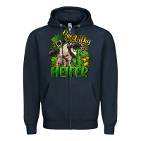 Navy One lucky Heifer Zipper Hoodie - CowGirlArtShop