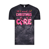 Cloud Black all i want for christmas is a cure breast cancer Vintage Tee - LillyAllenDesigns