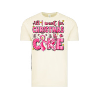 All I Want For Christmas Is A Cure Breast Cancer Vintage Tee | Teevron