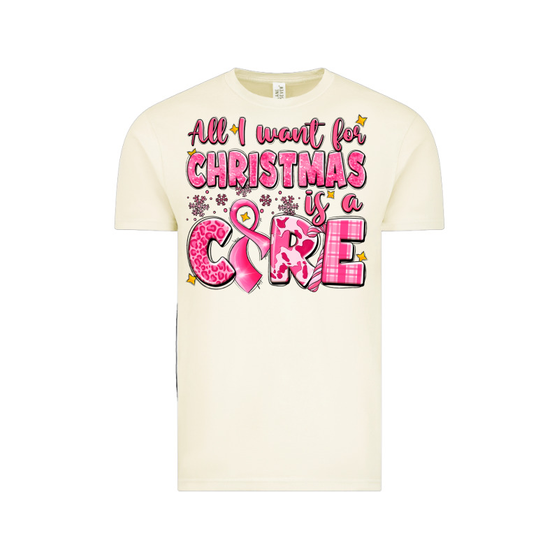 All I Want For Christmas Is A Cure Breast Cancer Vintage Tee by LillyAllenDesigns | Teevron