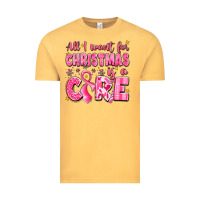 Vintage Mustard all i want for christmas is a cure breast cancer Vintage Tee - LillyAllenDesigns