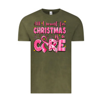 Vintage Olive all i want for christmas is a cure breast cancer Vintage Tee - LillyAllenDesigns