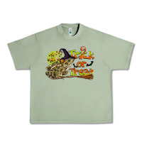Oil Green Trick Or Treat With Frog Urban Heavy Tee - LillyAllenDesigns