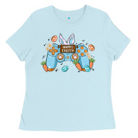 Baby Blue boy happy easter Ladies Tee - MaliasSmallBusiness