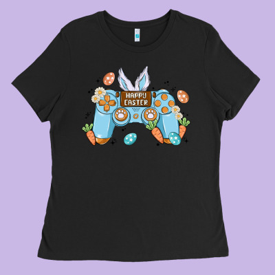 Boy Happy Easter Ladies Tee Designed By Maliassmallbusiness