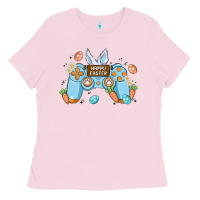Bubblegum Pink boy happy easter Ladies Tee - MaliasSmallBusiness