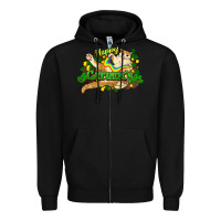 Black St. Patrick's Day cat Zipper Hoodie - HowdyJamesFarm